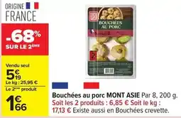 Carrefour Mont asie - bouchées au porc offre