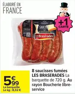 Carrefour 8 saucisses fumées offre