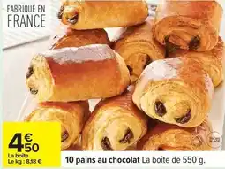 Carrefour 10 pains au chocolat la boîte de 550 g offre