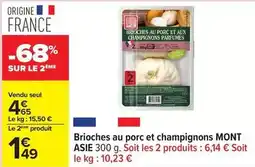 Carrefour Mont asie - brioches au porc et champignons offre