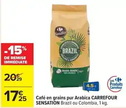 Carrefour Carrefour - cafe en grains pur arabica offre