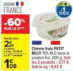 Carrefour Fini - chevre frais offre