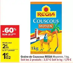 Carrefour Regia - graine de couscous moyenne offre