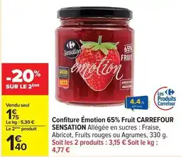 Carrefour Carrefour - confiture émotion 65% fruit offre