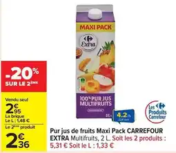 Carrefour Carrefour - pur jus de fruits maxi pack offre