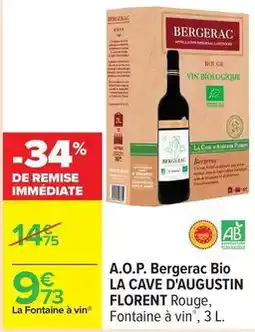 Carrefour La cave d'augustin florent - a.o.p. bergerac bio offre