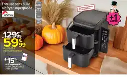Carrefour Friteuse sans huile air fryer superposée offre