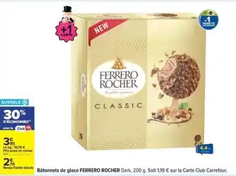Carrefour Ferrero rocher - bâtonnets de glace offre