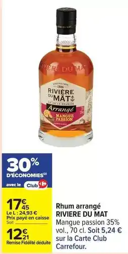 Carrefour Carrefour - rhum arrangé du mat offre