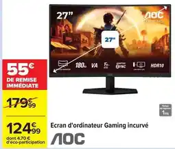Carrefour Acer - ecran d'ordinateur gaming incurvé offre