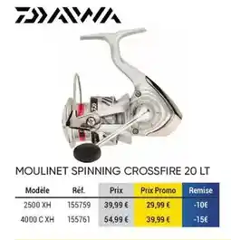 Pacific Pêche Promo - moulinet spinning crossfire 20 lt offre