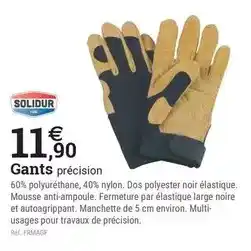 Espace emeraude Solidur - gants précision offre