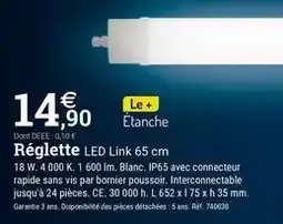 Espace emeraude Réglette led link 65 cm offre
