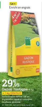 Espace emeraude Tous - gazon rustique 4 kg offre