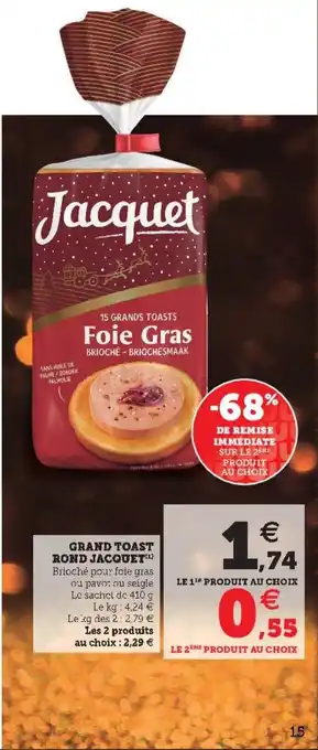 Super U Grand Toast Rond Jacquet offre