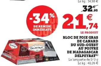Super U Bloc de foie gras de canard du Sud-Ouest au Poivre offre