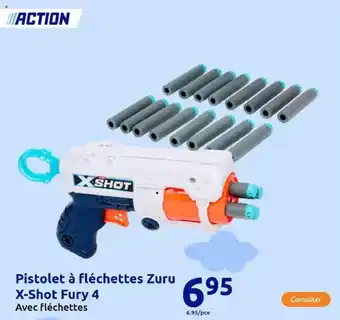 Action Pistolet à fléchettes zuru x shot fury 4 offre
