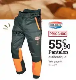 Espace emeraude Solidur - pantalon offre