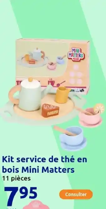 Action Kit service de thé en bois Mini Matters offre