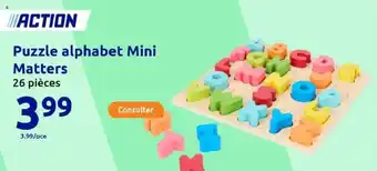 Action Puzzle alphabet Mini Matters offre