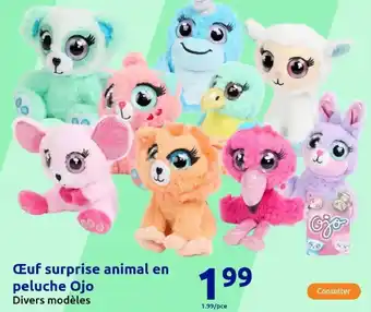 Action Œuf surprise animal en peluche Ojo offre