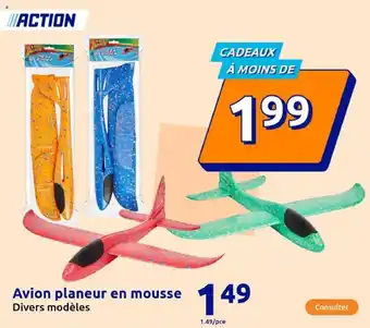 Action Avion planeur en mousse offre