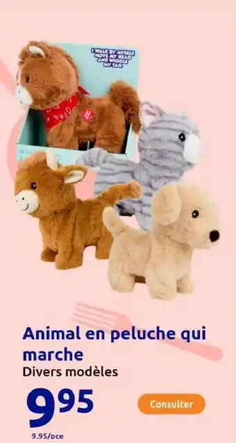 Action Animal en peluche qui marche offre