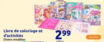 Action Livre de coloriage et d'activités offre