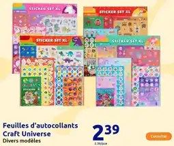 Action Feuilles d'autocollants Craft Universe offre
