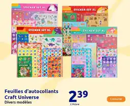 Action Feuilles d'autocollants Craft Universe offre