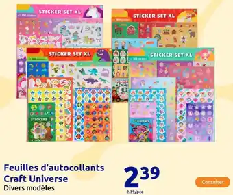 Action Feuilles d'autocollants Craft Universe offre