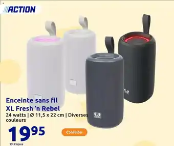 Action Enceinte sans fil XL Fresh 'n Rebel offre