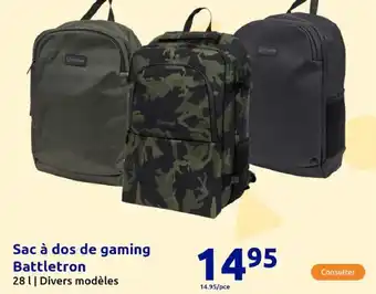 Action Sac à dos de gaming battletron offre