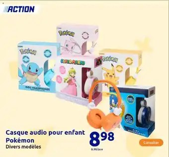 Action Casque audio pour enfant Pokémon offre