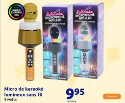 Action Micro de karaoké lumineux sans fil offre