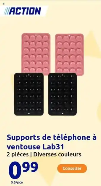 Action Supports de téléphone à ventouse Lab31 offre