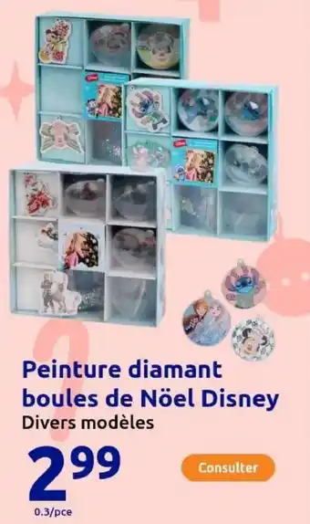 Action Peinture diamant boules de Nöel Disney offre