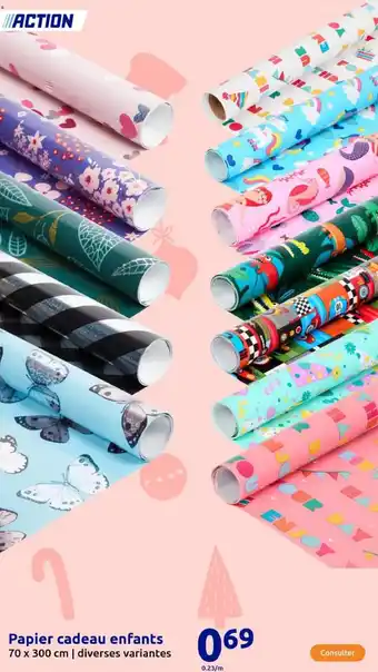 Action Papier cadeau enfants offre