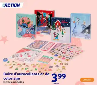Action Boîte d'autocollants et de coloriage offre