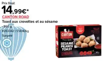 Costco CANTON ROAD Toast aux crevettes et au sésame offre