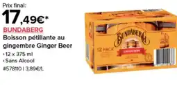 Costco BUNDABERG Boisson pétillante au gingembre Ginger Beer offre