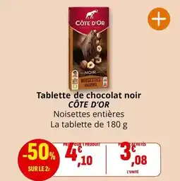 Coccinelle Supermarché Côte d'or - tablette de chocolat noir offre