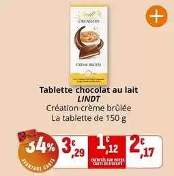 Coccinelle Supermarché Lindt - tablette chocolat au lait offre