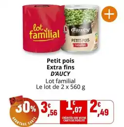 Coccinelle Supermarché D'aucy - petits pois extra fins offre