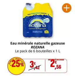 Coccinelle Supermarché Rozana - eau minérale naturelle gazeuse offre