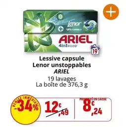 Coccinelle Supermarché Ariel - lessive capsule lenor unstoppables offre