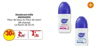 Coccinelle Supermarché Monsavon - déodorant bille offre
