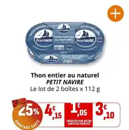 Coccinelle Express Petit navire - thon entier au naturel offre