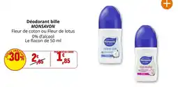 Coccinelle Express Monsavon - déodorant bille fleur de coton ou fleur de lotus 0% offre