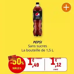 Coccimarket Pepsi - sans sucres la bouteille de 1,5 l offre